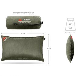 Туристична подушка Terra Incognita Pillow 50x30 сіра (4823081506973) - Картинка 3