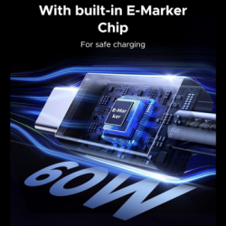 ���� ������ USB-C to USB-C 1.0m PD60W 3A braided L524 gray Ugreen (55765) - �������� 2