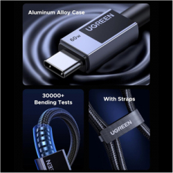 ���� ������ USB-C to USB-C 1.0m PD60W 3A braided L524 gray Ugreen (55765) - �������� 5
