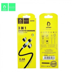 Дата кабель USB 2.0 AM to Lightning + Micro 5P + Type-C magnetic black Denmen (DN-D09E-BK) - Картинка 3