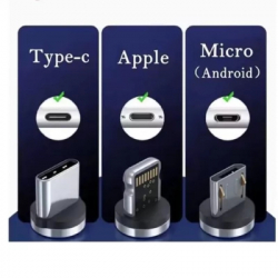 Дата кабель USB 2.0 AM to Lightning + Micro 5P + Type-C magnetic black Denmen (DN-D09E-BK) - Картинка 5