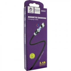 Дата кабель USB 2.0 AM to USB-C magnetic black Denmen (DN-D09T-BK) - Картинка 2