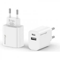 Зарядное устройство Grand-X 1xUSB-C + 1xUSB 21W OCP white (CH-21W) - Картинка 2