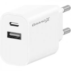 �������� ���������� Grand-X 1xUSB-C + 1xUSB 21W OCP white (CH-21W)