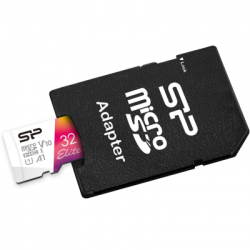 ����� ������ microSDHC, 32Gb, Silicon Power Elite Colorful, Class10 UHS-I U1 A1 V10, SD �������, �� 100/10 ��/� (SP032GBSTHBV1V20SP)