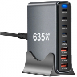 �������� ���������� XoKo 2xUSB-C PD3.1 140W + 2xUSB-C PD100W + 1xUSB-C PD65W + 3xUSB QC30W GaN (QC-600)
