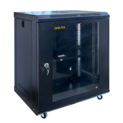 Шафа настінна GEAR 15U 19" 600x600x750 мм, + полка 19", black (GWMSN-15U-600-600) - Картинка 3