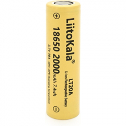 ���������� 18650 2000mah (1900-2000mah), 3.7V(2.75-4.2V), Yellow Liitokala (Lii-LT20A)