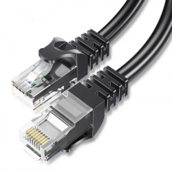 ����-���� 10� UTP cat 6 RJ45 TopSpeed Ethernet Flat Cable Black Essager (EXCWXB-JSF01)