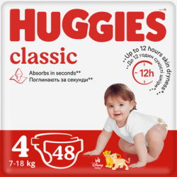 ���������� Huggies Huggies Classic 4 (7-18 ��) Jumbo 48 �� (5029053586335)