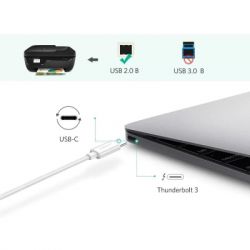 Кабель для принтера Ugreen USB-C 2.0 to BM 1.5m white (40417) - Картинка 3