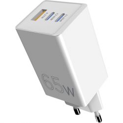 Зарядний пристрій Sigma 2xUSB-C PD65W + 1xUSB QC3.0 GaN X-power PS65-01 white (4827798637715) - Картинка 11