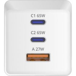 Зарядний пристрій Sigma 2xUSB-C PD65W + 1xUSB QC3.0 GaN X-power PS65-01 white (4827798637715) - Картинка 4
