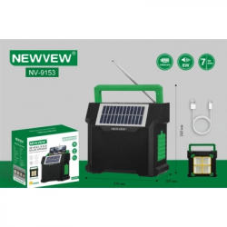 Акустична система NEWVEW NV-9153 Solar Panel/BT/USB/TF/FM Green (NWVW-NV-9153-GN) - Картинка 4