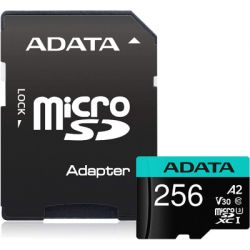 Карта пам'яті Карта пам'яті microSDXC, 256Gb, ADATA Premier Pro, Class10 UHS-I U3 V30 A2, SD адаптер, до 100/85 МБ/с (AUSDX256GUI3V30SA2-RA1) - Картинка 3