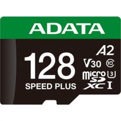 Карта пам'яті Карта пам'яті ADATA 128GB microSD class 10 UHS-I U3 V30 A2 Speed Plus (UD128GUI3V30A2SP-RA1) - Картинка 2