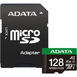 ����� ���'�� ADATA 128GB microSD class 10 UHS-I U3 V30 A2 Speed Plus (UD128GUI3V30A2SP-RA1)