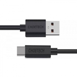 Дата кабель USB 2.0 AM to USB-C 3.0m 18W PVC black Choetech (AC0004-BK) - Картинка 2
