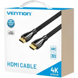 Кабель мультимедійний HDMI M to HDMI M 15.0m V2.0 4K60Hz braided zinc alloy black Vention (ALMBN) - Картинка 3