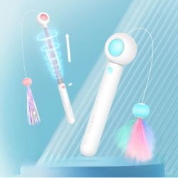 Іграшка для котів Petgravity Інтерактивна висувна вудочка з лазером блакитна (PG-CT053B) - Картинка 6