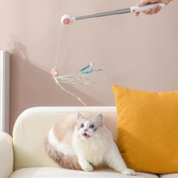 Іграшка для котів Petgravity Інтерактивна висувна вудочка з лазером блакитна (PG-CT053B) - Картинка 7