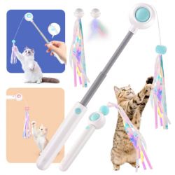 Іграшка для котів Petgravity Інтерактивна висувна вудочка з лазером блакитна (PG-CT053B) - Картинка 9