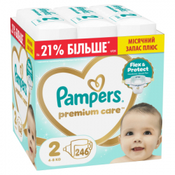 Подгузники Pampers Premium Care Розмір 2 (4-8 кг) 246 шт (8006530223522) - Картинка 1