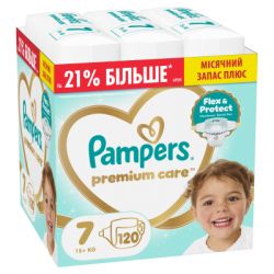 ���������� Pampers Premium Care ����� 7 (15+ ��) 120 �� (8006530223638) - �������� 1