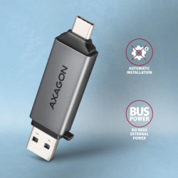 Картрідер Зчитувач флеш-карт AXAGON USB-C + USB-A to SD/microSD 5Gbps gray (CRE-DAC) - Картинка 6