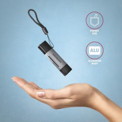 Картрідер Зчитувач флеш-карт AXAGON USB-C + USB-A to SD/microSD 5Gbps gray (CRE-DAC) - Картинка 7