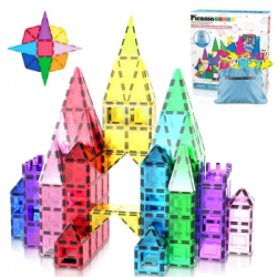 Конструктор Picasso магнітний Tiles The Building Blocks With Car 61 деталь (817338028244) - Картинка 3