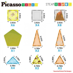 Конструктор Picasso магнітний Tiles Dinosaur Set з 8 фігурками динозаврів 38 деталей (817338028848) - Картинка 5
