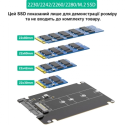 Конвертор Dynamode 2.5'' SATA to M.2 (NGFF) SSD 22*30mm, 22*42mm, 22*60mm, 22*80mm (S103-1N-P) - Картинка 10