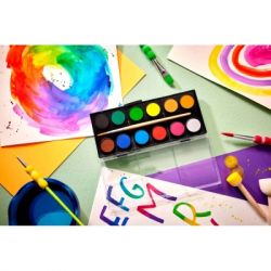 Акварельные краски Faber-Castell 2 кольорів (d 30 мм) з пензликом (125018) (32298) - Картинка 3