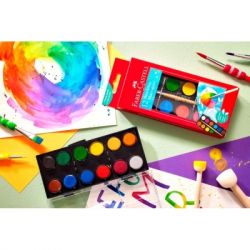Акварельные краски Faber-Castell 2 кольорів (d 30 мм) з пензликом (125018) (32298) - Картинка 5