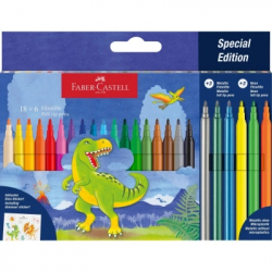 ���������� Faber-Castell �������� 18 ������ + 3 ��������� + 3 �������� + �������� � ��������� ������� (32963)