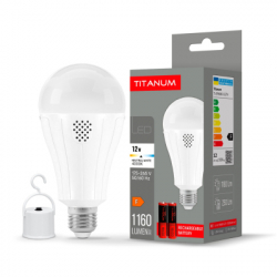 Лампочка TITANUM акумуляторна A80 12W E27 4000K 230V (TL-EMA80-12274) - Картинка 2