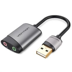 �������� ����� USB AM to 2x3.5mm F 0.15m gray Vention (CDKHB)