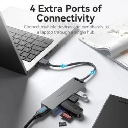 Концентратор Vention USB 3.0 to 4xUSB 3.0 0,15m black (CHLBB-SCB2) - Картинка 4