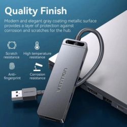 Концентратор Vention USB 3.0 to 4xUSB 3.0 0,15m black (CHLBB-SCB2) - Картинка 5