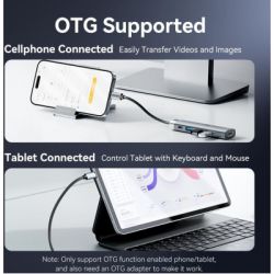 Концентратор Vention USB-C 5-in-1 3xUSB 3.0 + HDMI 4K60Hz + USB-C PD100W gray (TGMHB) - Картинка 11