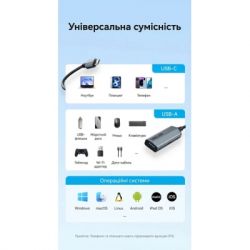 Концентратор Vention USB-C M to USB 3.2 AF + USB-C F PD 100W 10Gbps 0,15m gray (CCAHB) - Картинка 11