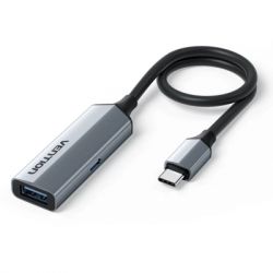 ������������ Vention USB-C M to USB 3.2 AF + USB-C F PD 100W 10Gbps 0,15m gray (CCAHB)