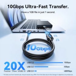 Дата кабель USB 3.2 AM/AF 0.5m 10Gbps PVC black Vention (CBOBD) - Картинка 4