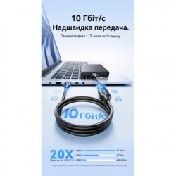 Дата кабель USB 3.2 AM/AF 1.0m 10Gbps PVC black Vention (CBOBF) - Картинка 3