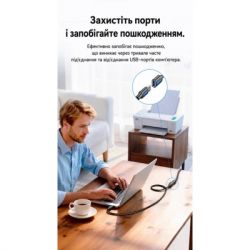 Дата кабель USB 3.2 AM/AF 1.0m 10Gbps PVC black Vention (CBOBF) - Картинка 5