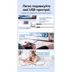 Дата кабель USB 3.2 AM/AF 1.5m 10Gbps PVC black Vention (CBOBG) - Картинка 4