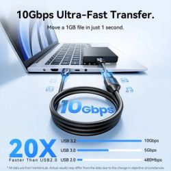 Дата кабель USB 3.2 AM/AF 2.0m 10Gbps PVC black Vention (CBOBH) - Картинка 4