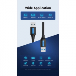 Дата кабель USB 3.0 AM/AM 1.5m PVC black Vention (CONBG) - Картинка 2