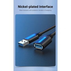 Дата кабель USB 2.0 AM/AF 1.0m PVC black Vention (CBIBF) - Картинка 7